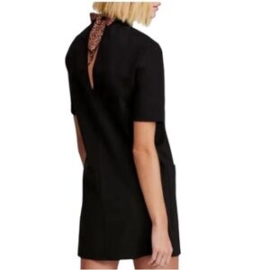 Free People Westhill Mini Shift Mock Dress with Leopard Print Detail